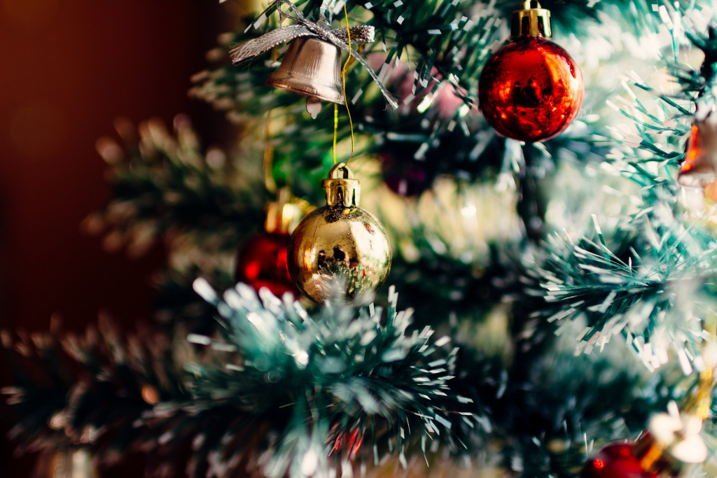 Holiday Ornaments on a Tree