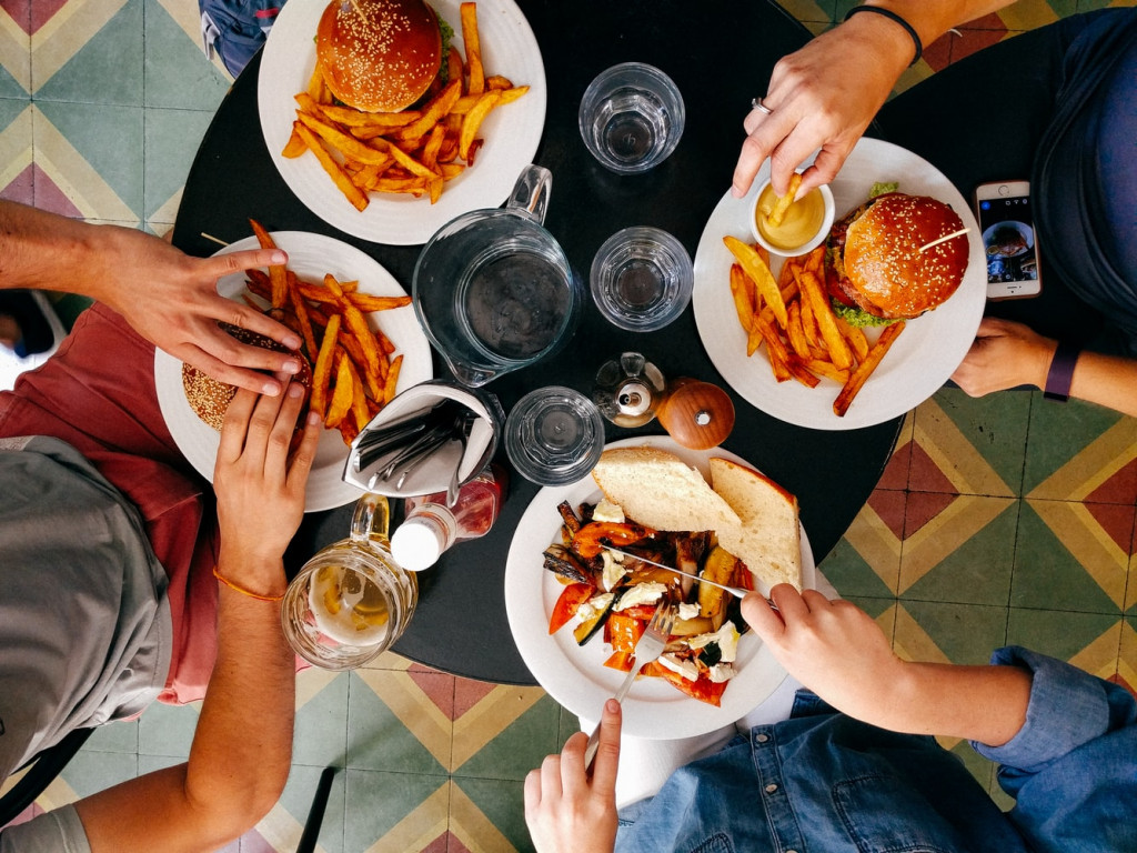 People Eating Food at a Restaurant